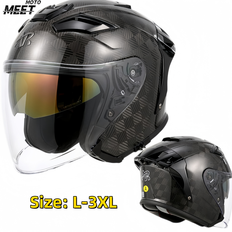 Carbon Fiber Lightweight Motorcycle Helmet - Helm Motor Full Face, Sistem Pengencang