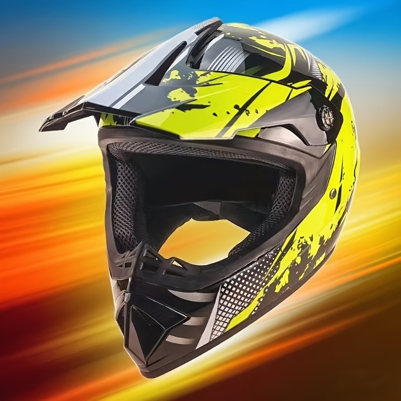 Set Helm Motorcross Dirt Bike, - Off Road Motocross Helmet Goggles Set ulasan dan harga